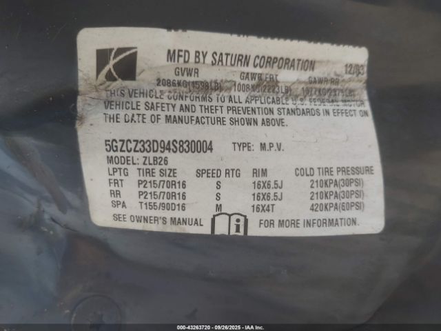 Saturn Vue 4 Cyl Image 4