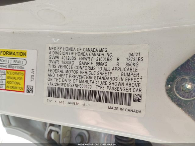 Honda Civic Touring Image 16