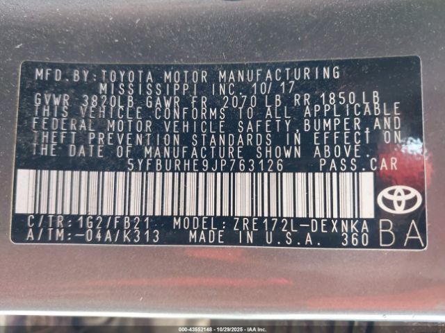 Toyota Corolla Le Image 14