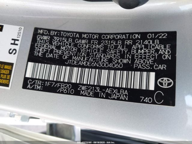 Toyota Corolla Hybrid Le Image 4