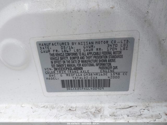 Nissan Versa Sv Image 11